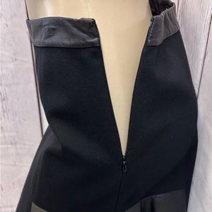 Club Monaco black skirt with lamb leather accents.